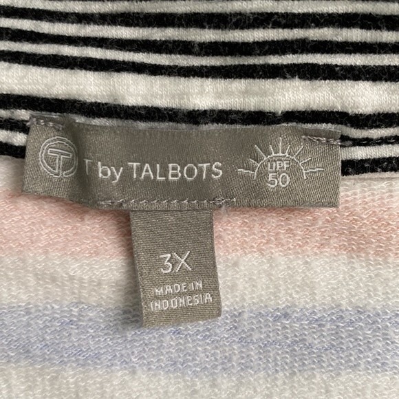 Talbots T by Talbots Striped Slub French Terry Pullover Sweater Top Long Sleeve - Picture 10 of 16